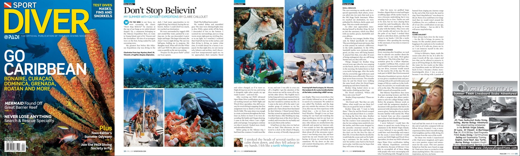 Odyssey Expeditions Sport Diver Article 