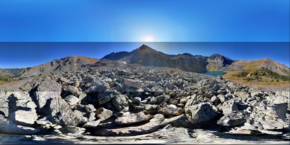Cathedral Lake, Colorado in full equirectangular spherical projection