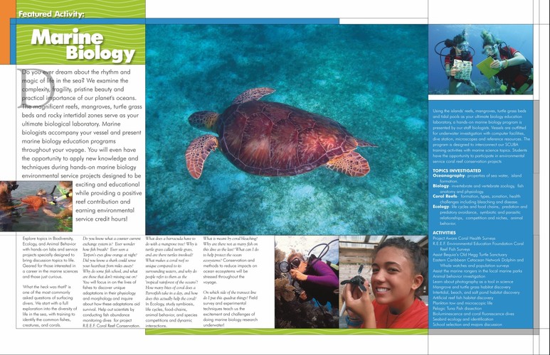 Odyssey Expeditions Tropical Marine Biology Voyages - 2022 Brochure, pages 12-13