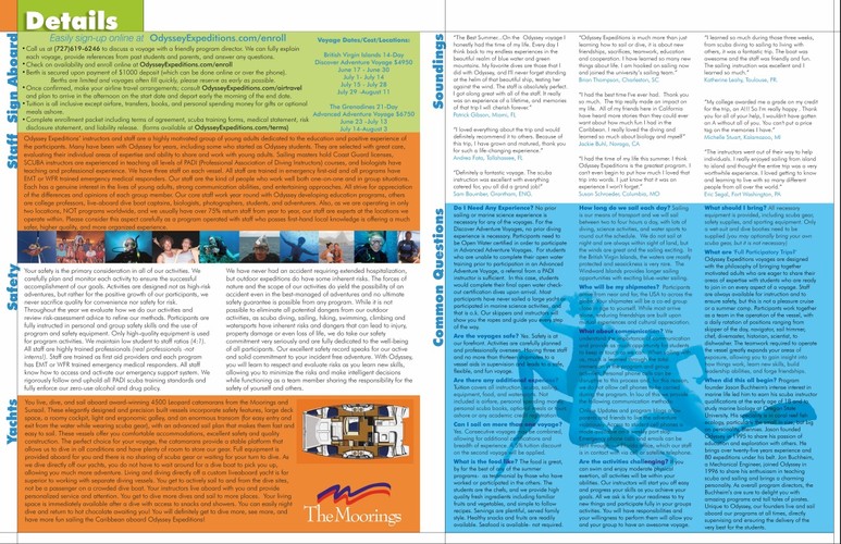 Odyssey Expeditions Tropical Marine Biology Voyages - 2022 Brochure, pages 26-27