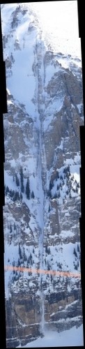 Steep Telluride Snowfall, Crazy skier at bottom