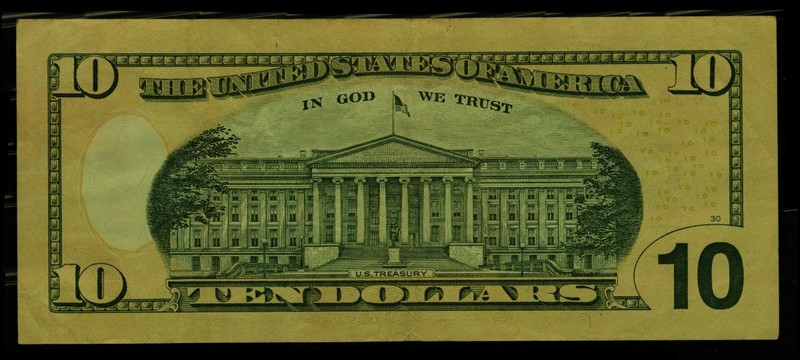 ten dollar bill back