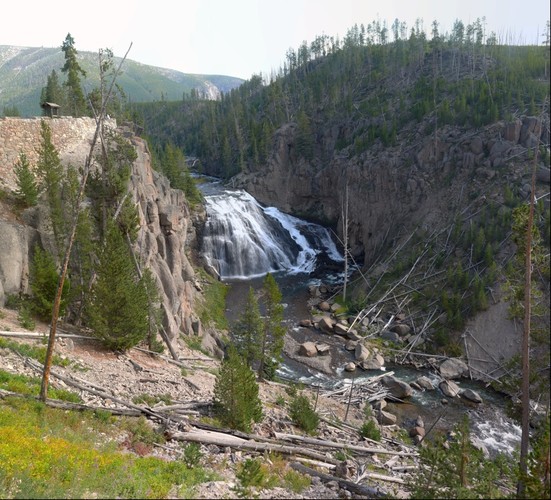 Gibbon Falls, Yellowstone National Park, LEFT EYE VIEW of STEREO PAIR
